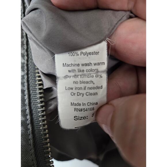 Elliott Lauren zip up jacket metallic silver size 8 - Picture 3 of 3
